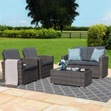 4 Piece Patio Conversation Set,All Weather Rattan Wicker Patio Furniture Set