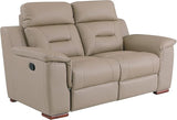 Walker Leather Match Upholstered Reclining Living Room Loveseat, Beige