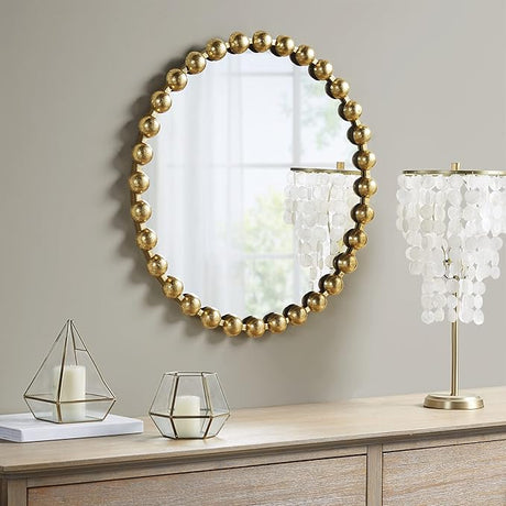 PARK SIGNATURE Wall Décor Marlowe Metal Spherical Frame Round Mirror for Living Room