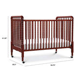 Jenny Lind 3-in-1 Convertible Crib in Rich Cherry, Removable Wheels, Greenguard Gold