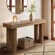 Reclaimed Wood Console Table 59" - Farmhouse Entryway Accent Table