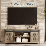 Farmhouse TV Stand for 65+ Inch TV, Entertainment Center with Sliding Barn Door, Media