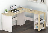 L-Shaped Home Office Wood Corner Desk, White