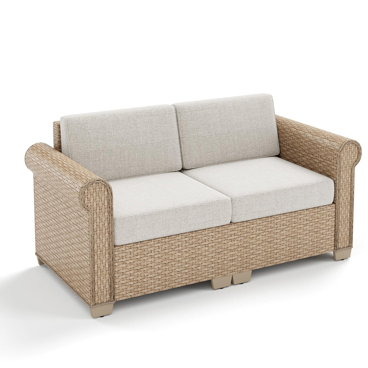 Patio Furniture Set, 2 Piece Outdoor Rattan Wicker Sectional Conversation Set