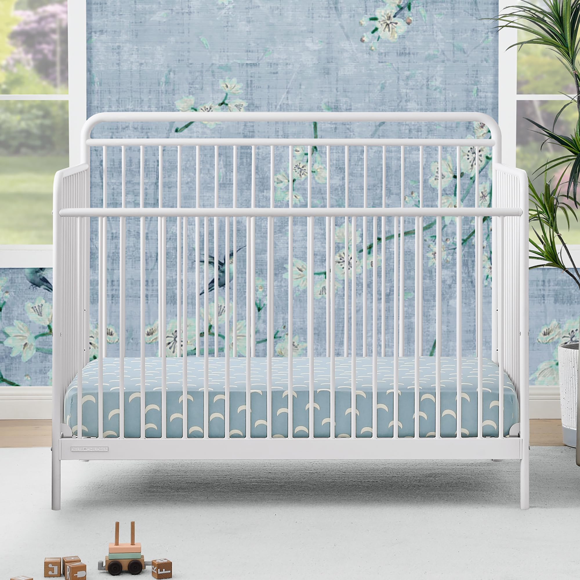 Children Hayden 5-in-1 Convertible Metal Crib, Warm Gray