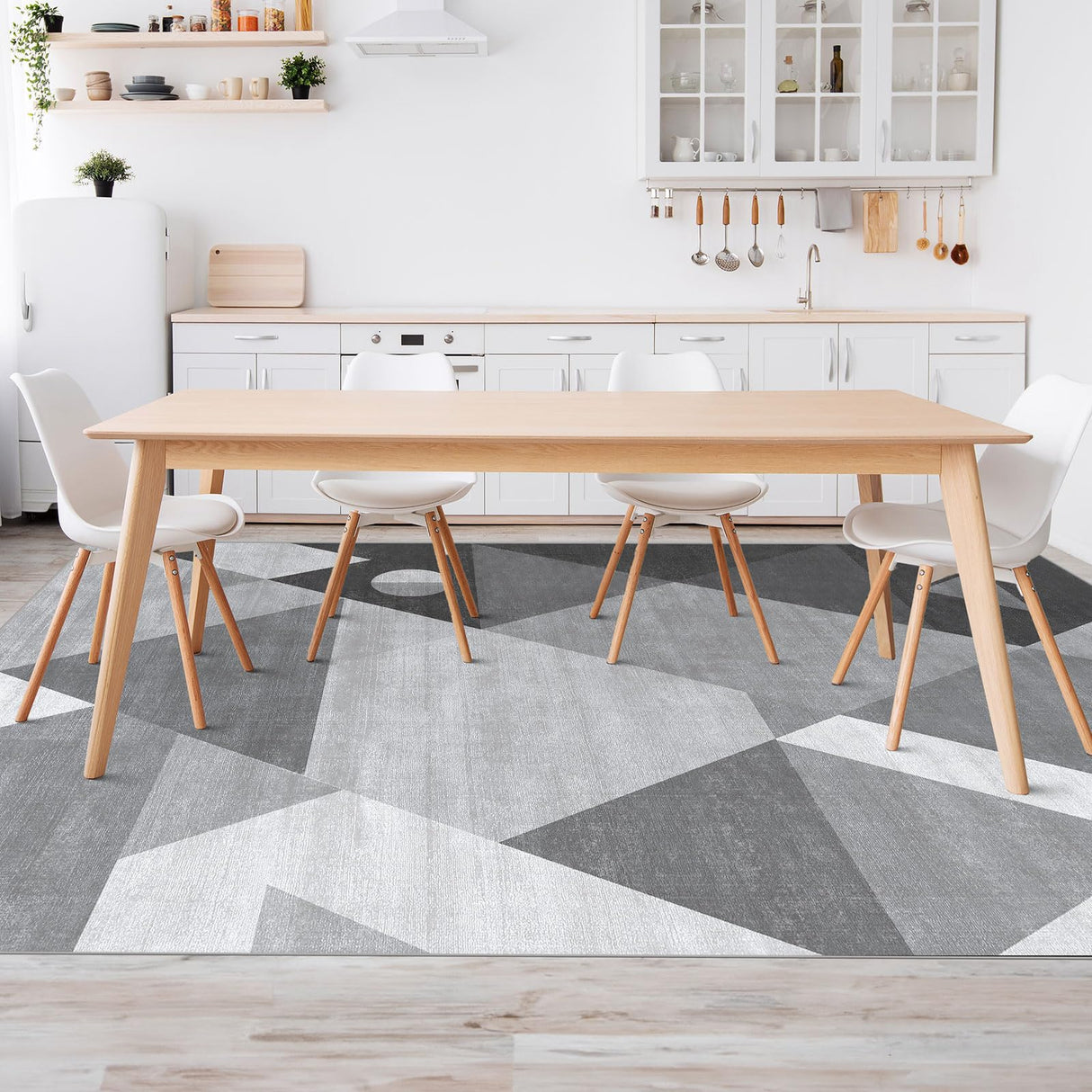 Washable Modern Area Rug - Geometric Style 5x7 Rugs for Living Room, Bedroom,