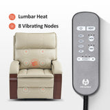 Power Lift Recliner Chair Sofa with Massage and Heat, Adjustable Headrest for Elderly