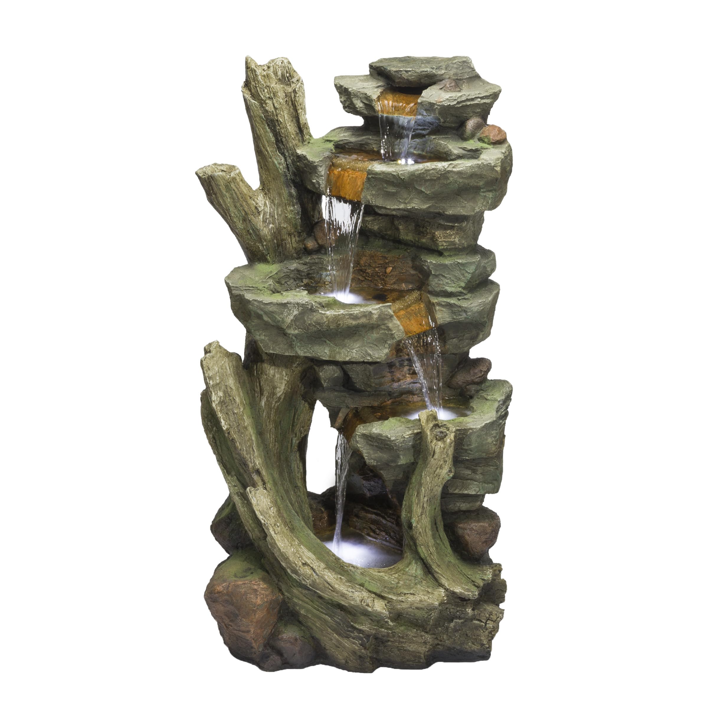 TZL292 Outdoor Floor Cascading Stone Tower Fountain