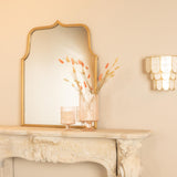 Arched Metal Framed Wall Mirror, Antique Goldleaf