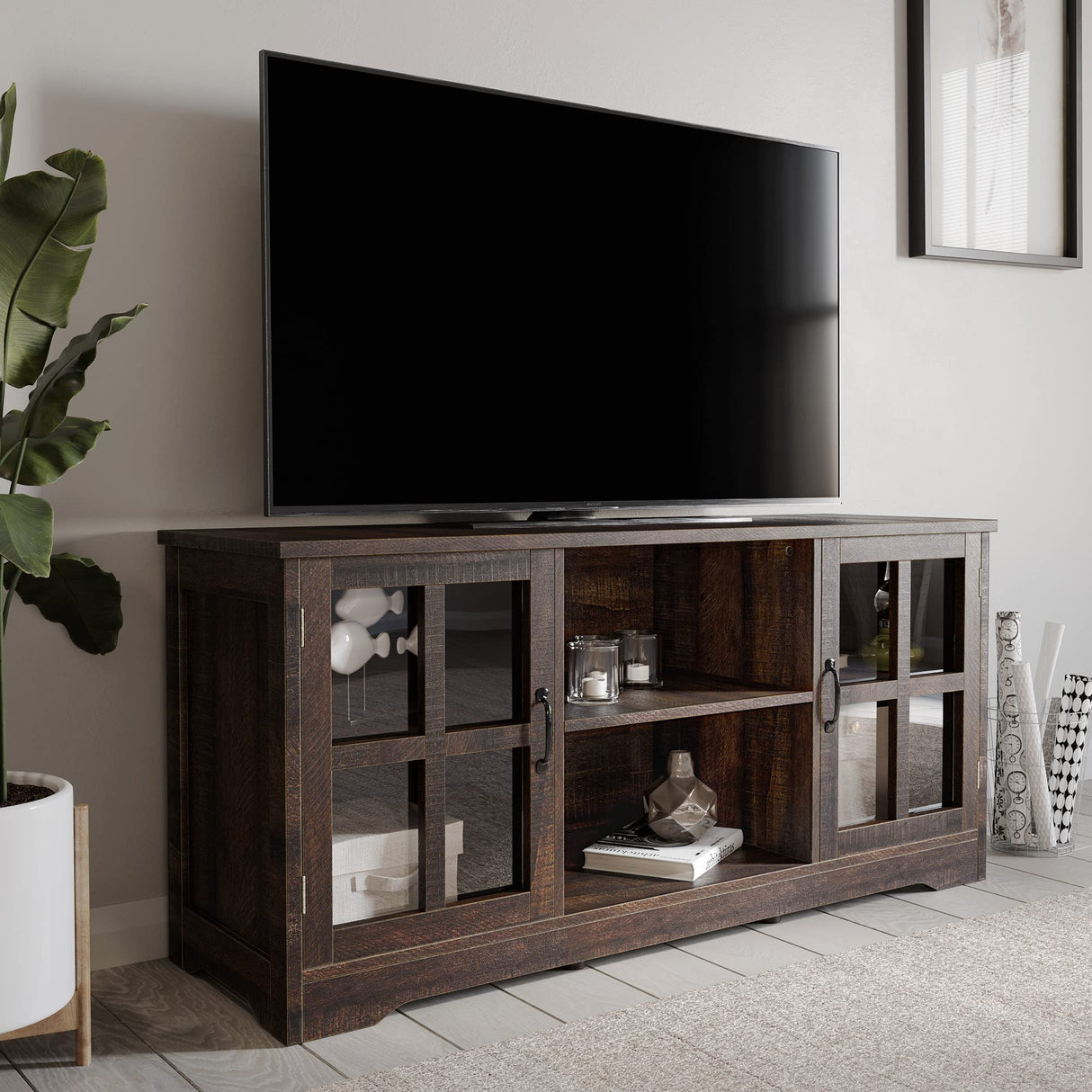 Modern 52 Inch Traditional TV Stand & Media Entertainment Center Console Table