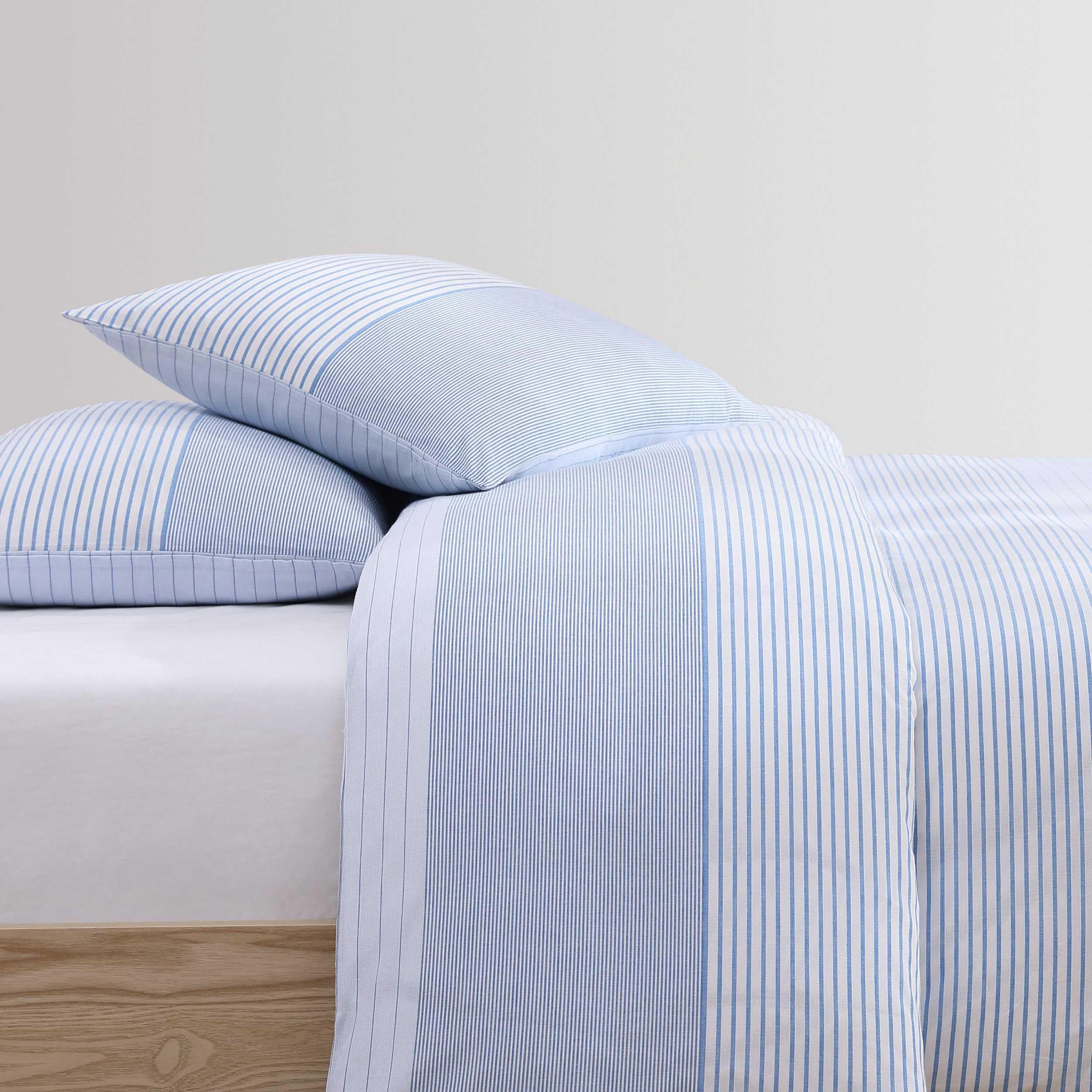 King Comforter Set - Modern Stripe White with Matching Sham