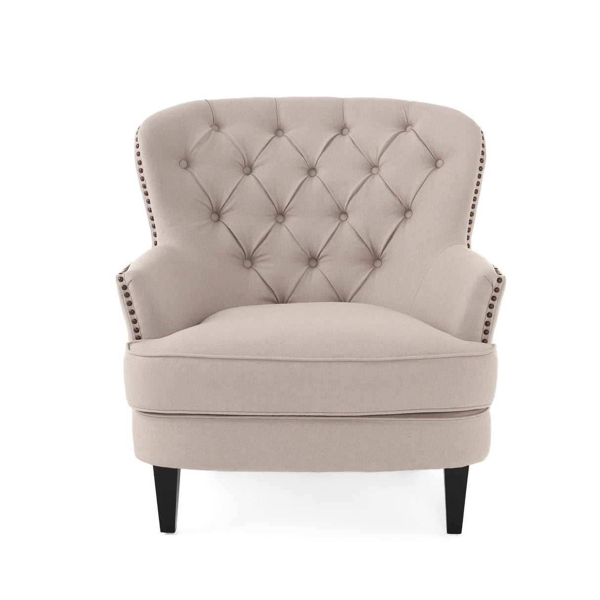 Tafton Tufted Fabric Club Chair, Natural 33.7D x 34.6W x 34.6H in