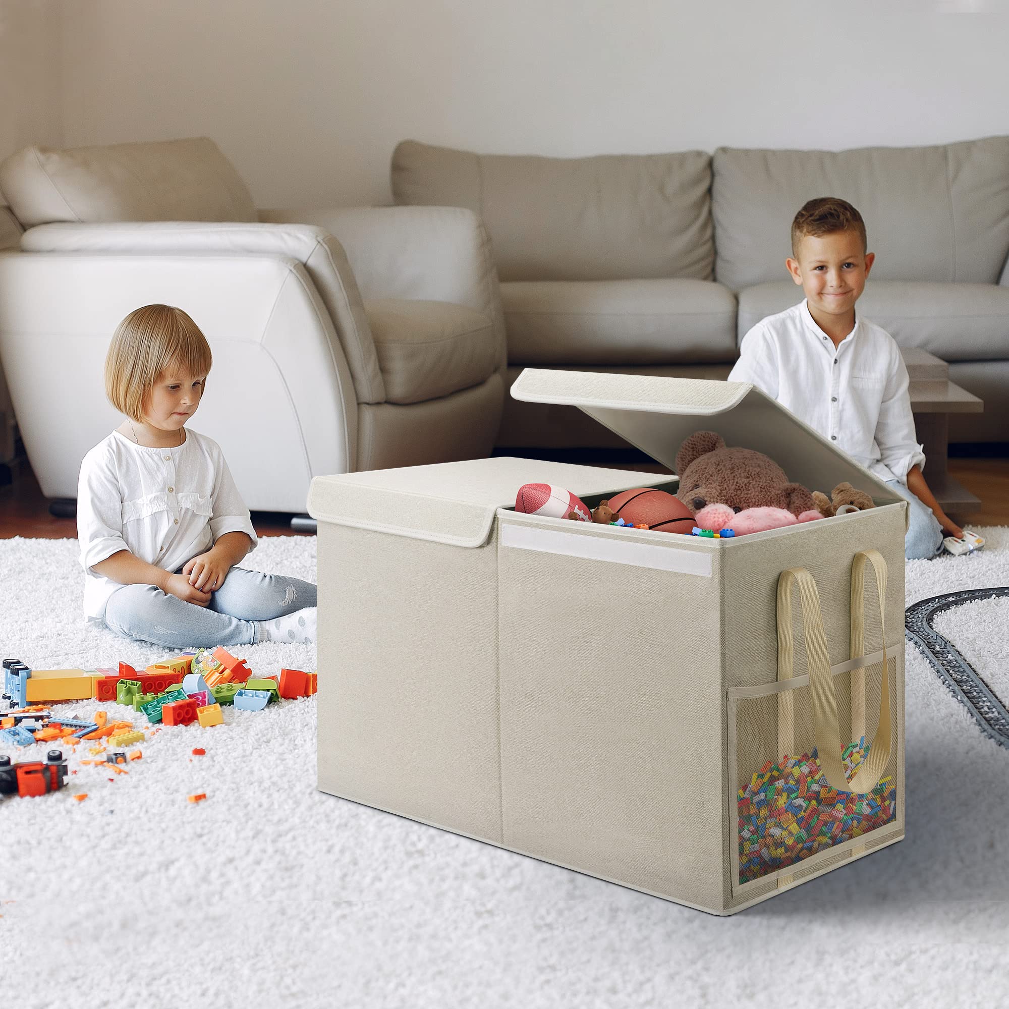 Large Toy Box for Boys Girls Toy Chest Kids Toy Storage Organizer Collapsible Toy Storage