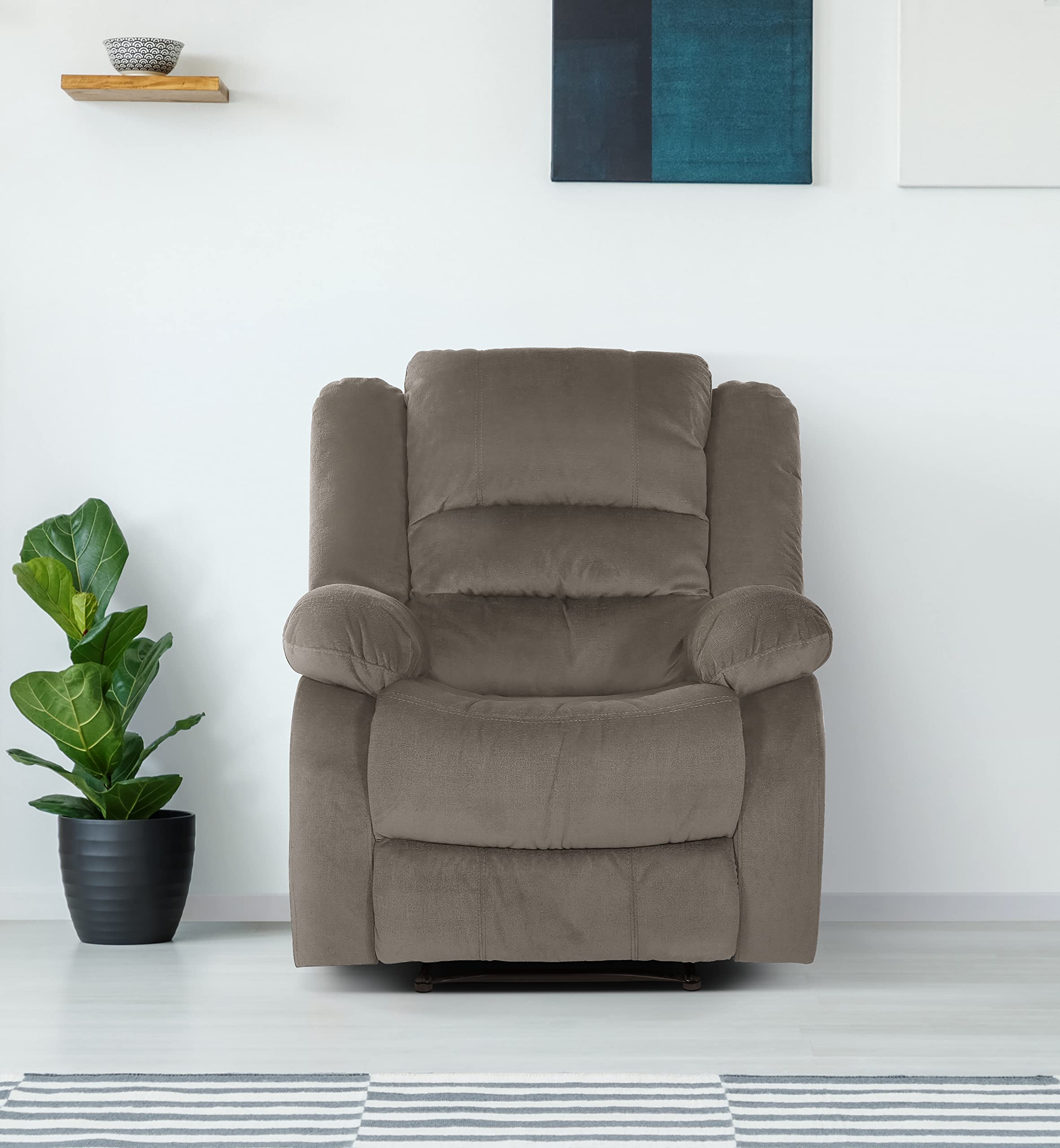 CozyCore Manual Recliner Chair – Zig Zag Spring Seat, Tab Pull Recline