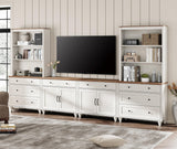 Entertainment Center with Bookshelves for TVs up to 75", Farmhouse Wall