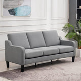 Small Couch Sofa 71" Comfy Couches for Living Room Beige 3 Seat Sofa Couch Mid