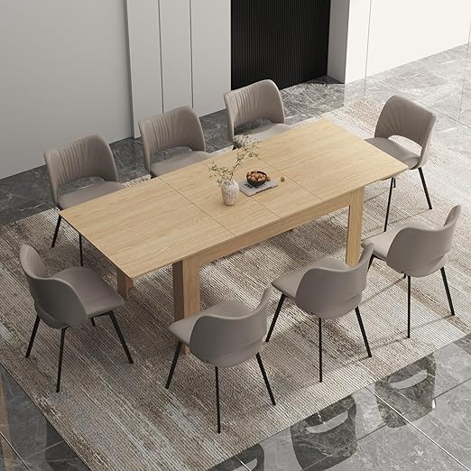 Dining Table for 6-10 Person, Wooden Dining Room Table