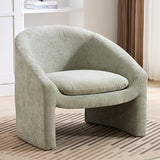 Green Accent Chair Modern Barrel Accent Chair Chenille Fabric Oversized Armchair Comfy Upholstered Single Sofa Chair for Living Room Bedroom Apartment Lounge