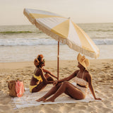 Summerland 6.5 Feet Beach Umbrella with Fringe - Outdoor Umbrella - UV50+ Sun