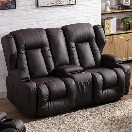 RV Loveseat Recliner | Manual Reclining Loveseat Sofa | Wall Hugger Recliners RV Couch