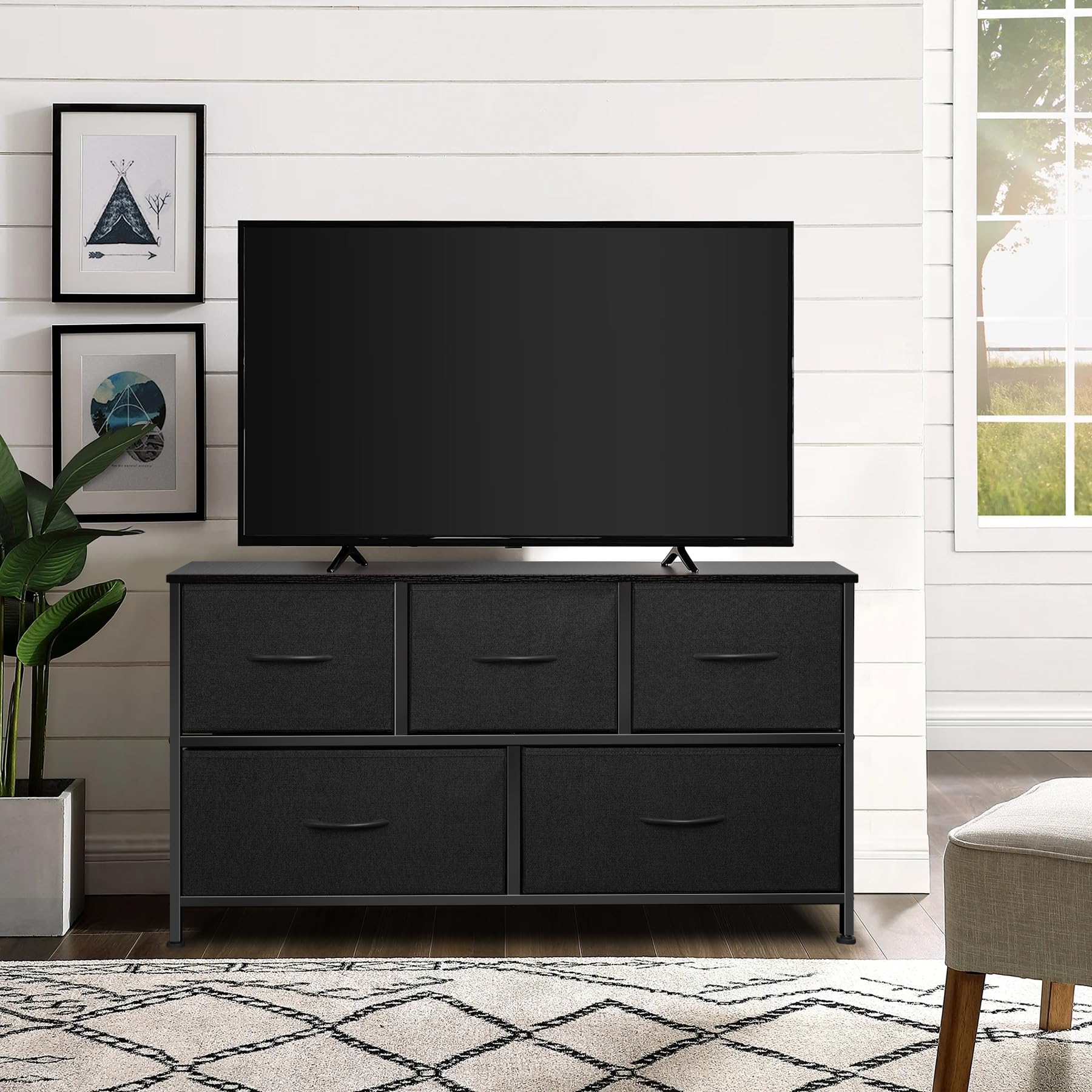 Dresser for Bedroom with 5 Drawers, Chest of Drawers, Storage Drawers Organizer Unit