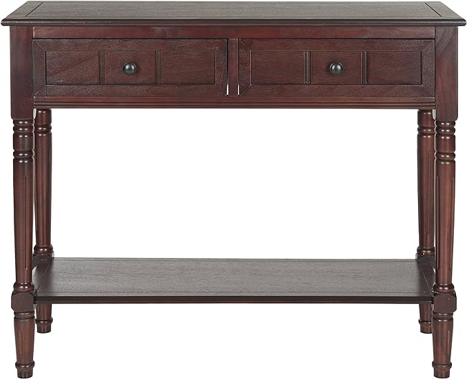 American Homes Collection Samantha Distressed/Cream 2-Drawer Console Table