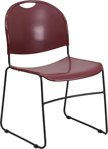 Black Ultra-Compact School Stack Chair - Office Guest Chair/Student Chair