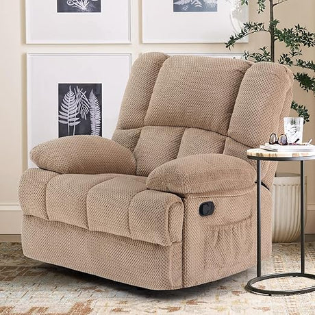 Oversized Rocking Rocker Recliner Chair for Living Room Adults, Chocolate