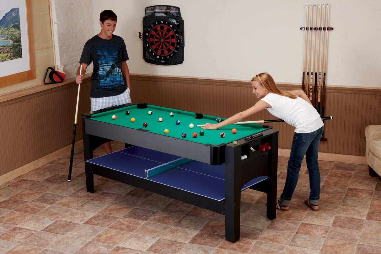 Original 3-in-1, 6-Foot Flip Game Table (Air Hockey, Billiards and Table Tennis)