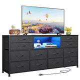 TV Stand Dresser for Bedroom with Power Outlets, 55 inch Entertainment Cente