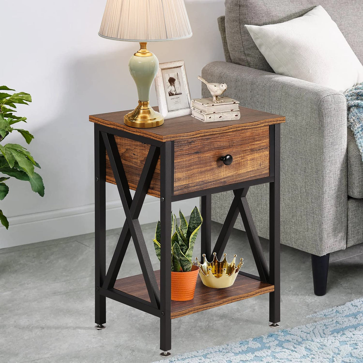 Nightstands Set of 2, Modern Bedside End Tables, Night Stands