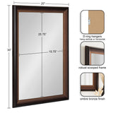 Gotley Transitional Rectangle Scooped Wall Mirror with Unique Ombre Finish