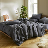 Luxury Sateen 4 Piece Sheet Set - 100% Cotton, King Size in Slate Grey - 1 Fitted Sheet, 1 Flat Sheet, 2 Pillowcases | Best Luxury Sheets
