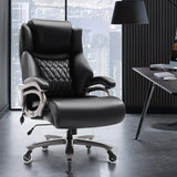 Big and Tall 400lbs Office Chair- Adjustable Lumbar Support Quiet Rubber Wheels Heavy