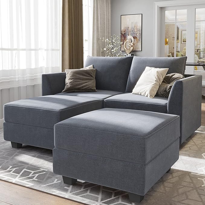 Reversible Sectional Sofa Couch, Modern Apartment L-Shaped Couch Modular Sectional