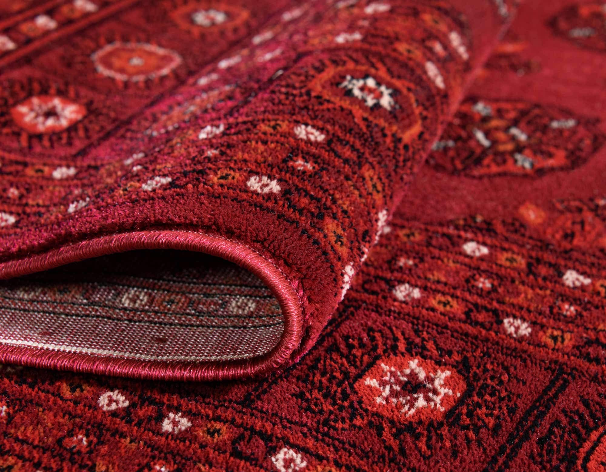 Tekke Collection Over-Dyed Saturated Traditional Torkaman Area Rug, 4 ft x 6 ft,