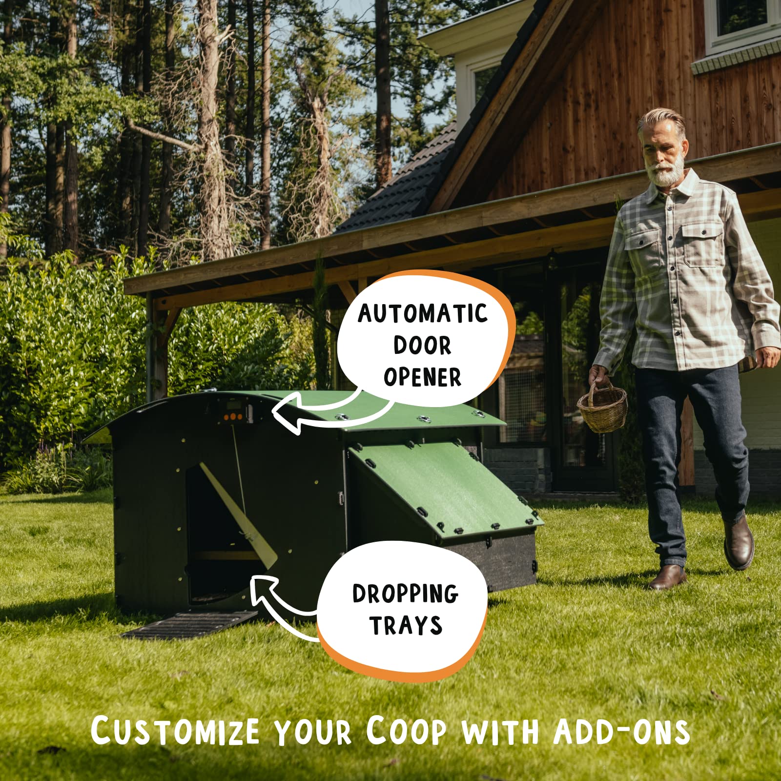 Nestera Plastic Chicken Coop - 25yr Lifespan, Large Ground Coop for 4-8 Chickens, Easy to Clean, UV Resistant, Predator Proof