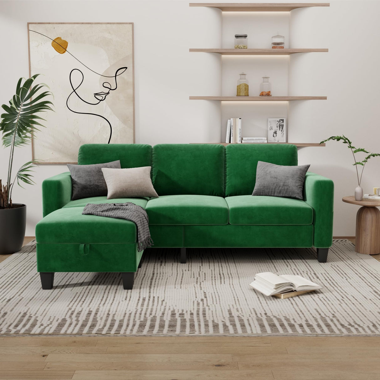 Couch for Living Room, Small Sectional Couch, 78" L Shaped Sofa 3 Seat Modern Sofa