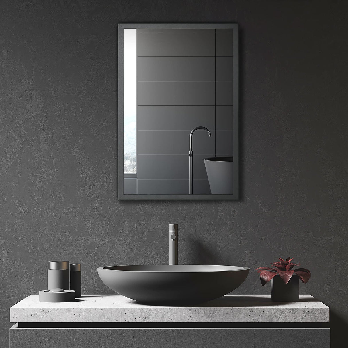 Wall-Mounted Medicine Cabinet with Mirror, Stainless Steel Bathroom Mirror Cabinet Wall