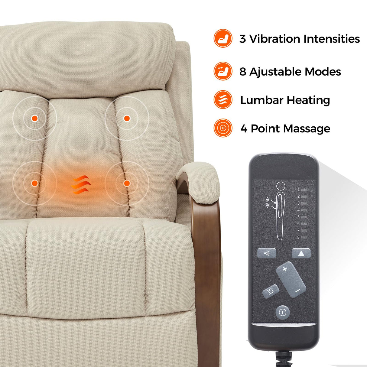 9185 Lift Chair Recliners Dual OKIN Motor for Elderly Recliner Chair with Heat Massage