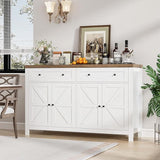 55" Buffet Sideboard Cabinet with Storage, Modern Farmhouse Coffee Bar Cabinet with Drawers and Shelves,