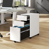 3-Drawer File Cabinet, Lockable Mobile Filing Cabinet for A4/Letter/Legal Size Folder