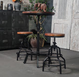 33.5-39.4 Inch Tall Industrial Bar Table-Adjustable Bar Height Bistro Whiskey Pub Table