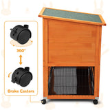 Rabbit Hutch on Wheels Large Indoor Outdoor Chicken Coop Bunny House Guinea Pig Cage