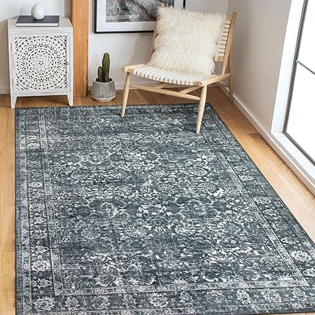 Vintage Large Rugs for Living Room, Washable 8x10 Area Rugs Non Slip