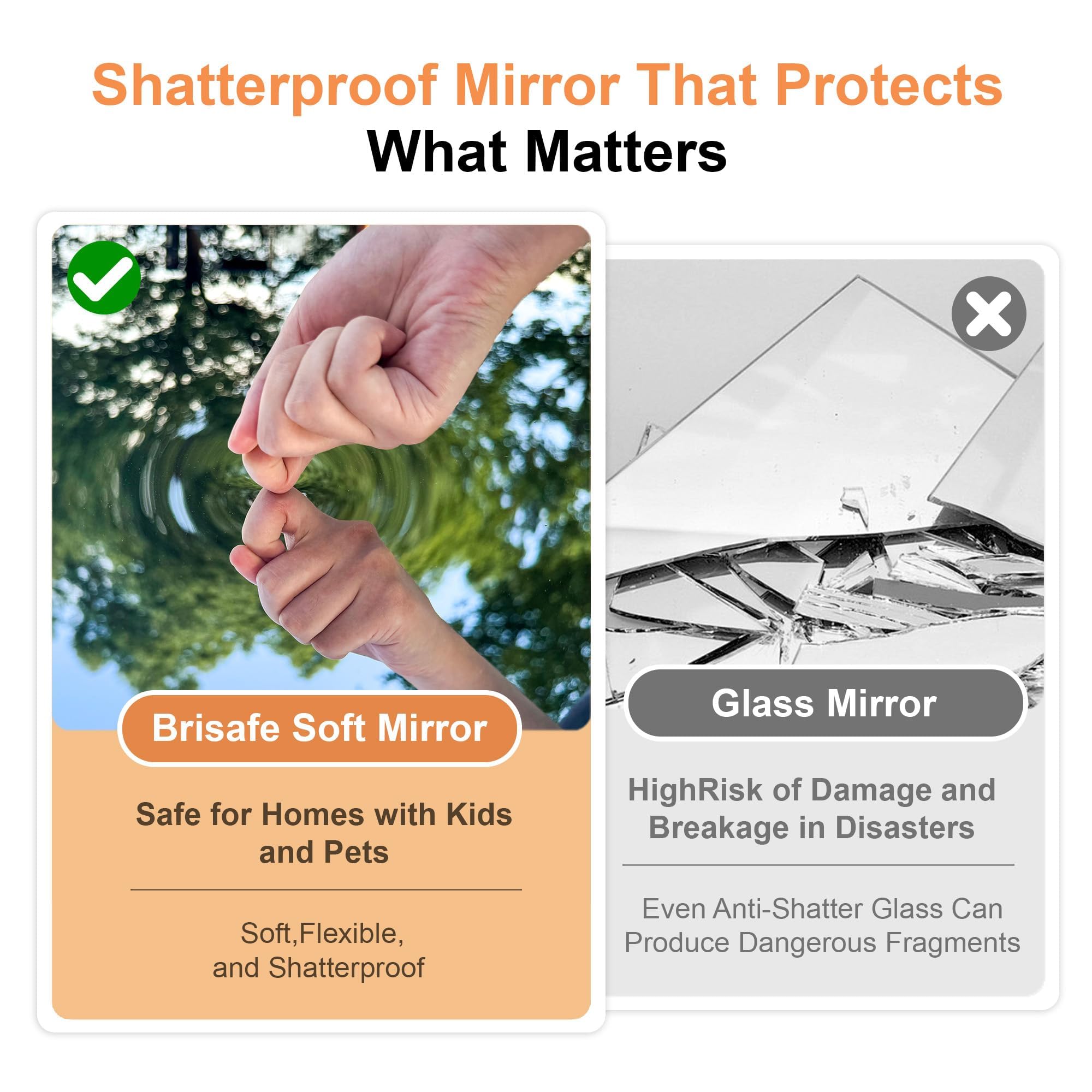 63"x20" Ultra-Light Mobile Floor Mirror with Shatterproof Film