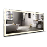 B&C 72"x36" Lighted Bathroom Mirror Wall Mounted|High Lumen LED Lights with CRI>95| Plug/Wall Switch Ready|Vertical or Horizontal|Defogger and Dimmer with Memory|Touch Switch|Non-Copper Silver Backed