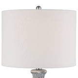 360 Lighting Patrick Modern Coastal Table Lamps 26 1/4" Tall Set of 2 White-Washed Gray Geometric Ceramic White Drum Shade for Bedroom Living Family Room Bedside Nightstand House Home Office