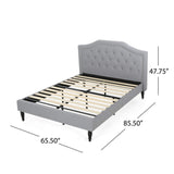 Renee Contemporary Low Profile Fully Upholstered Fabric Platform Bed Frame