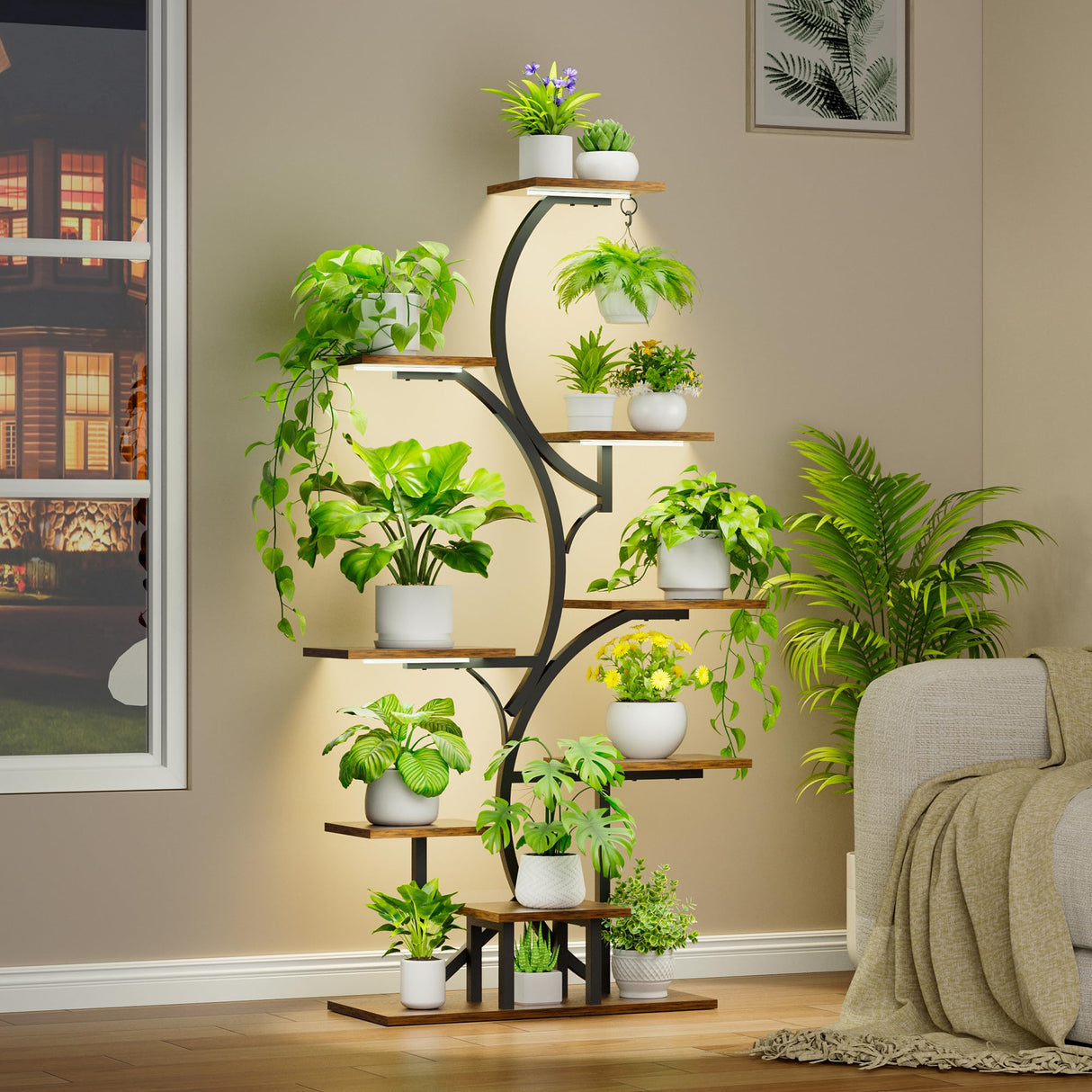 VineGlow 9-Tier Plant Stand with Grow Lights